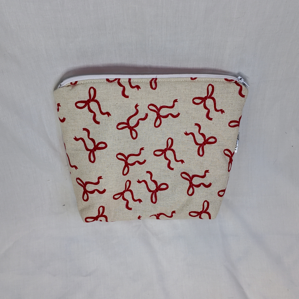 Large Red Bow Zipper Pouch
