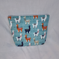 Large Blue Llama Zipper Pouch