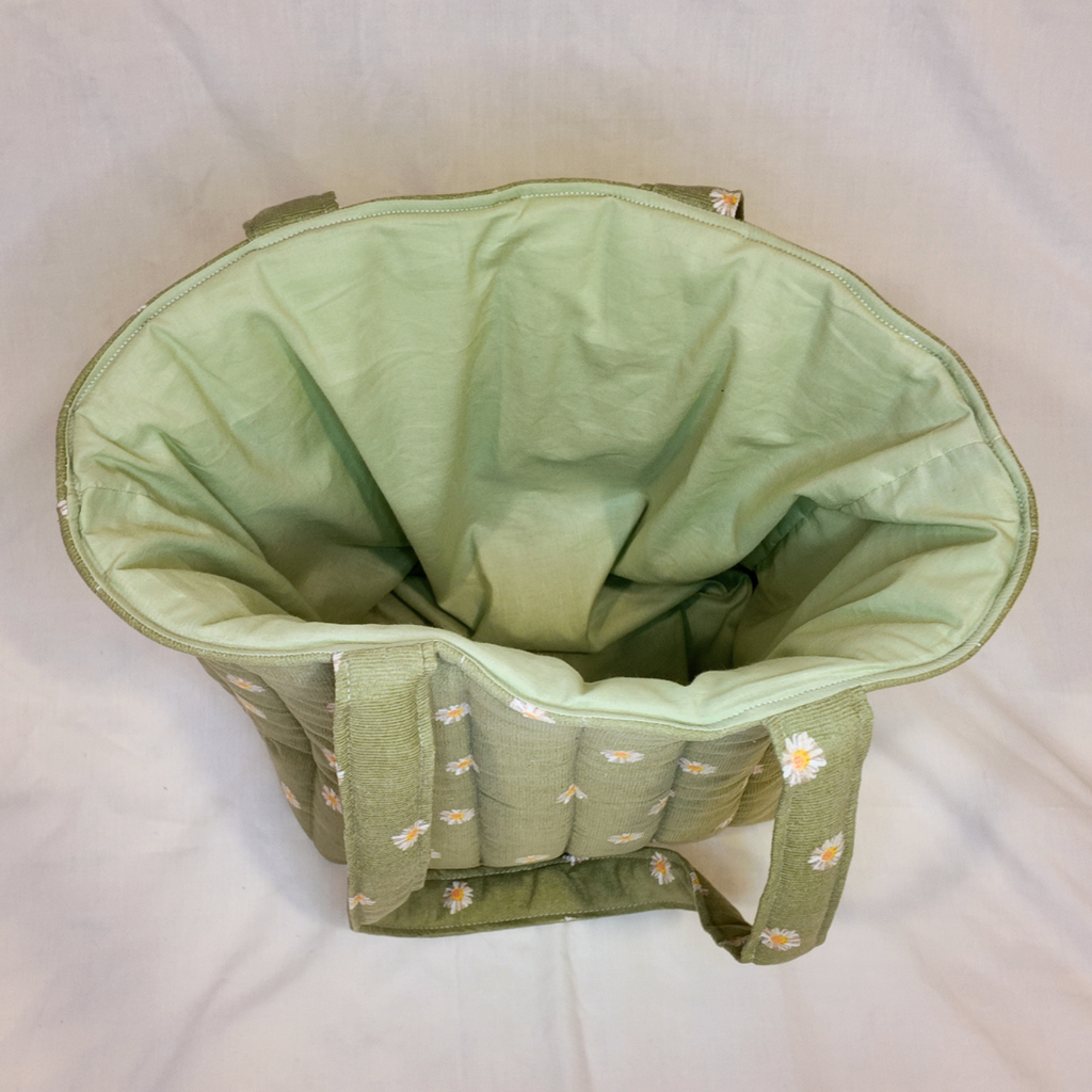 Quilted Meadow Corduroy Tote Bag