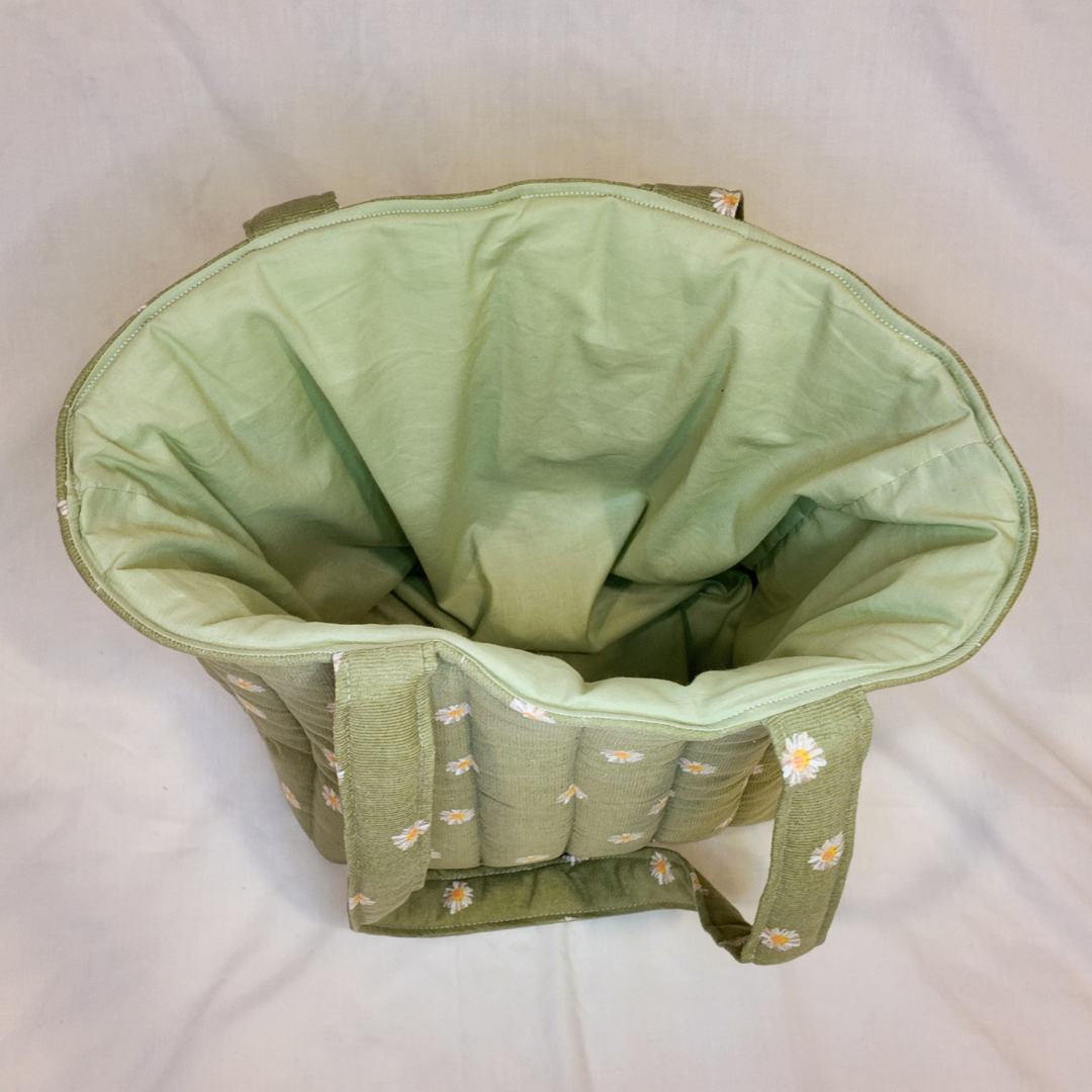 Quilted Meadow Corduroy Tote Bag