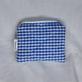 Small Blue Gingham Quilted Pouch