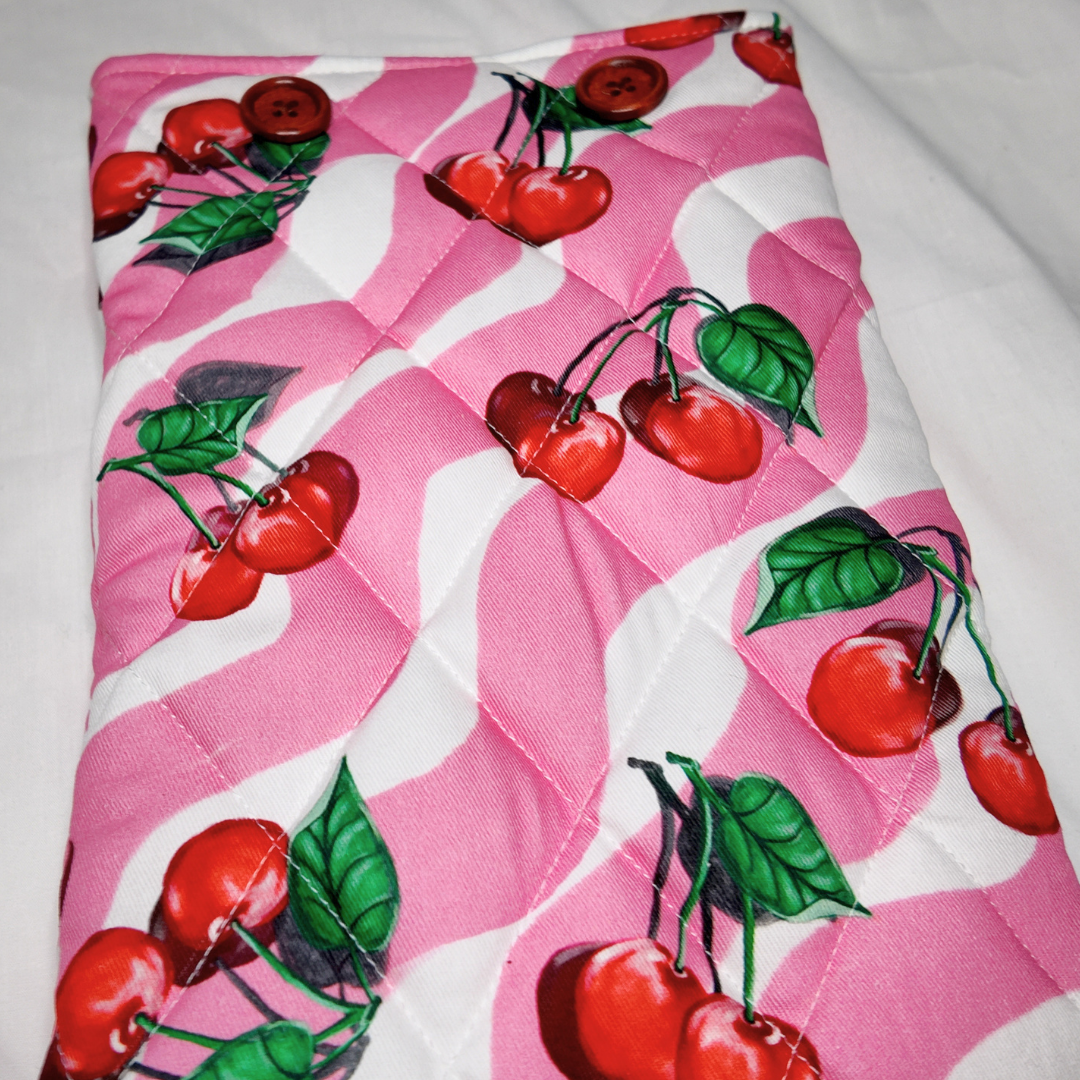 Large Pink Cherry Book Sleeve