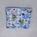 Large Blue High Tea Quilted Pouch