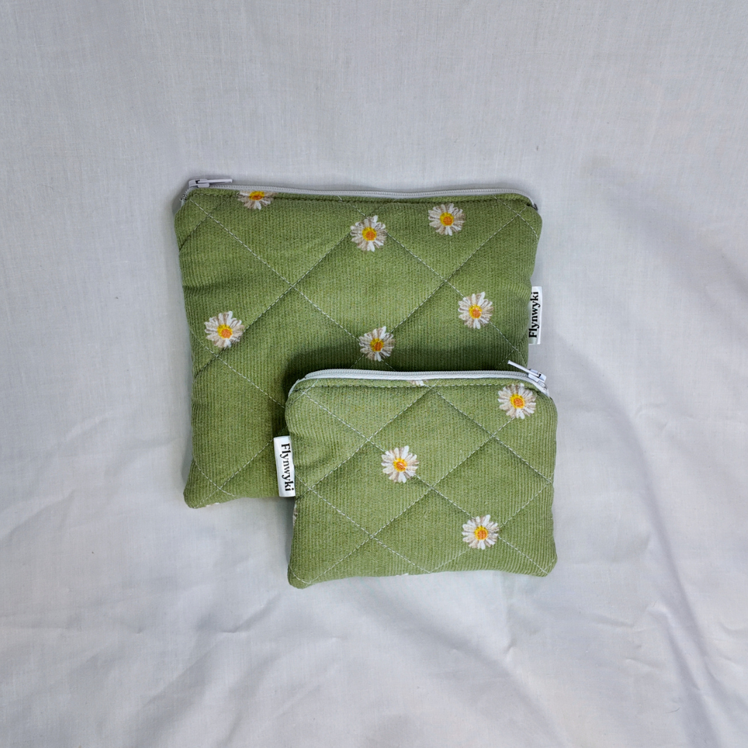 Medium Meadow Corduroy Quilted Pouch