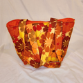 Quilted Orange Floral Tote Bag